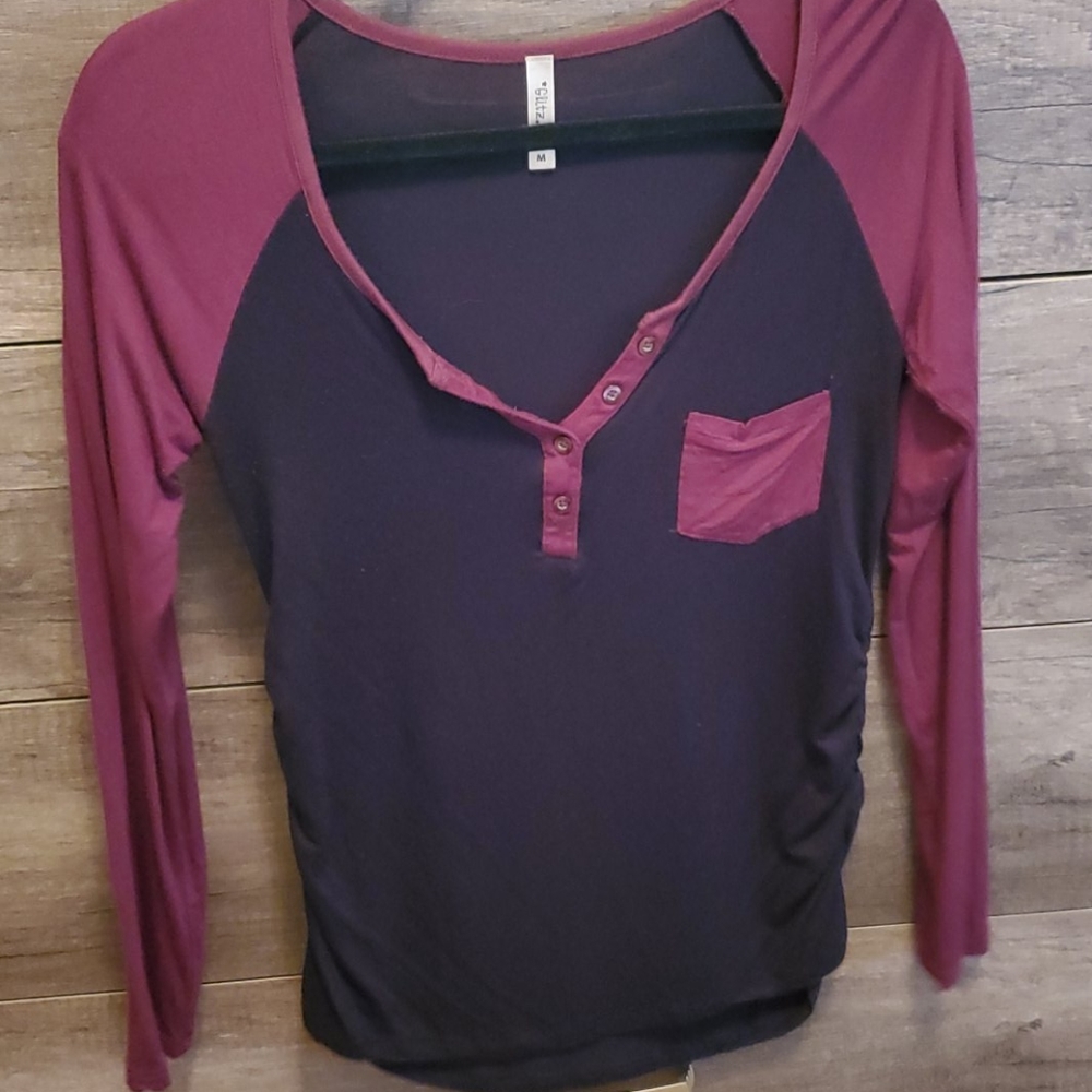 Maroon and Black baseball tee